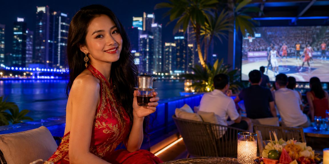 Người dùng Hà Nội xem thông tin cá cược bóng rổ và khuyến mãi cùng cà phê buổi sáng